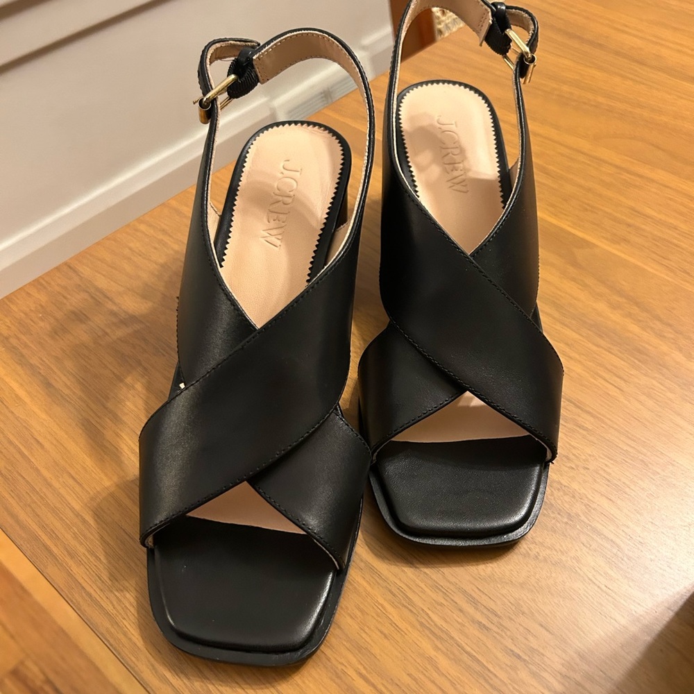 J. Crew Black Crisscross Sandals